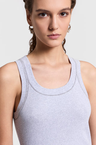 Micro-rib stretch cotton top