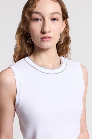 Micro-rib stretch cotton top