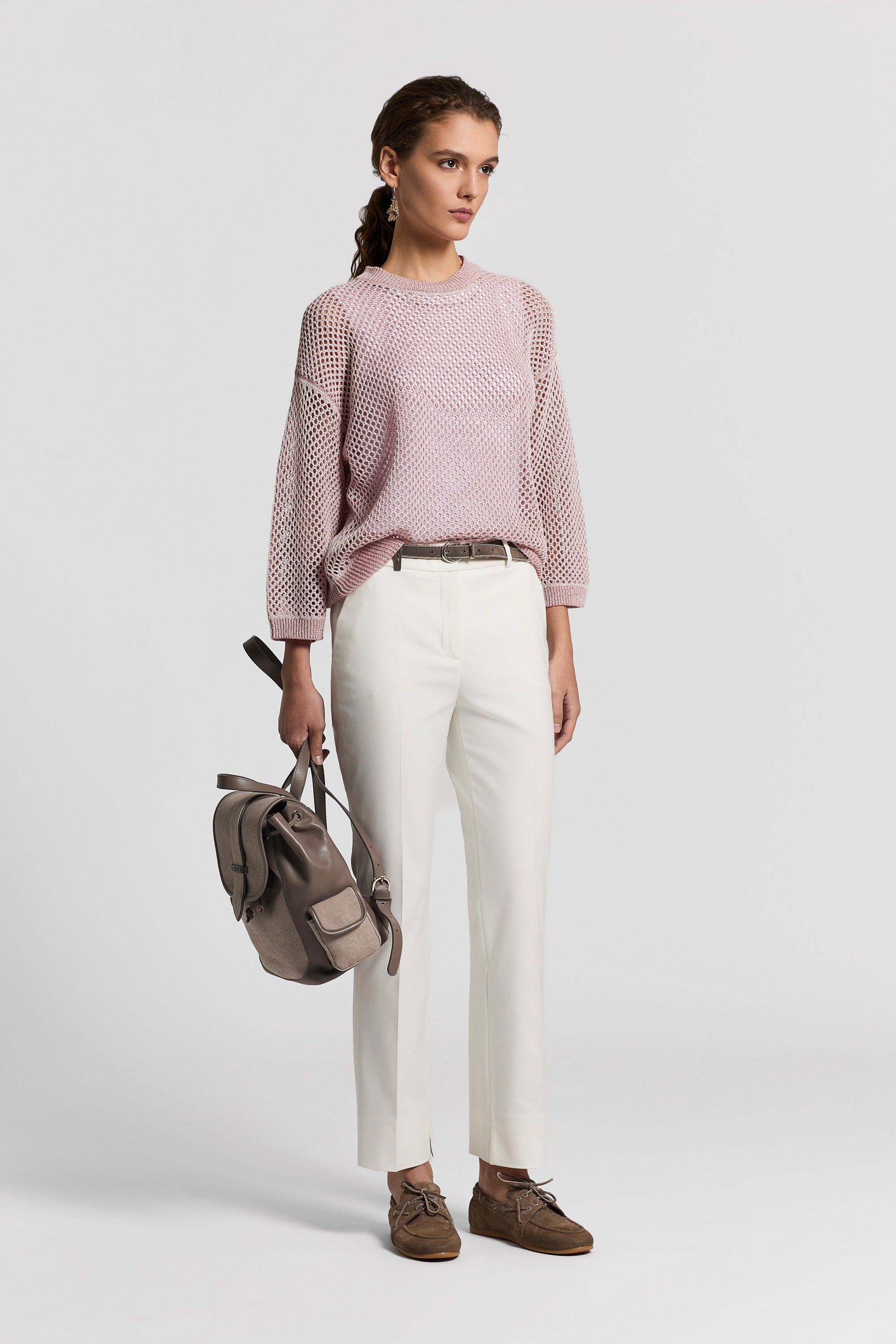 Micro-rib stretch cotton top | Peserico US