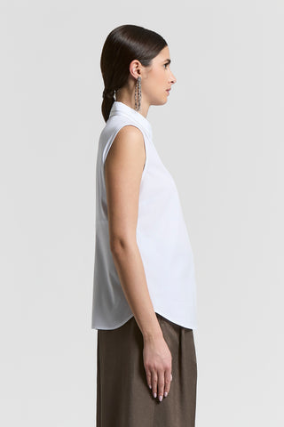 Stretch cotton shirt top