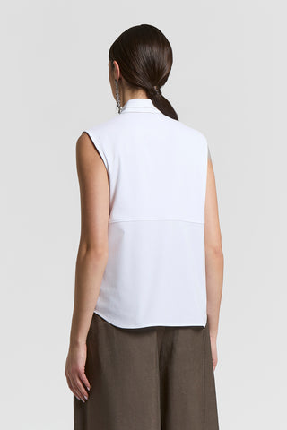 Stretch cotton shirt top