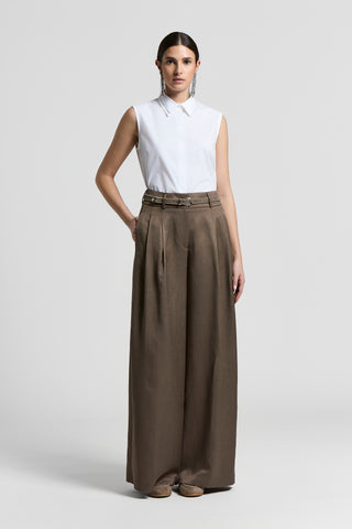 Stretch cotton shirt top