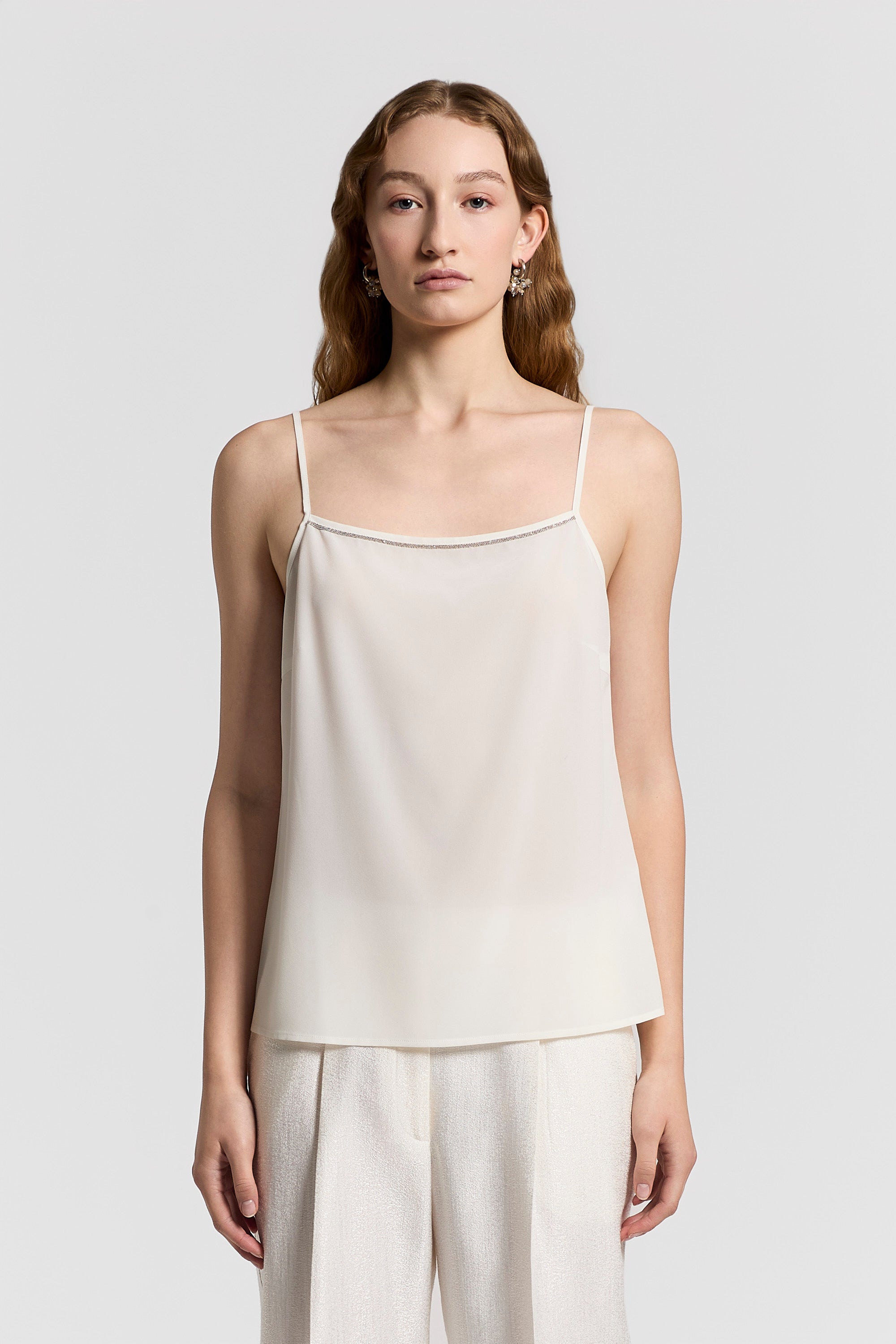 Silk crepe de chine top | Peserico US