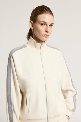 Brushed cotton sweatshirt with zip