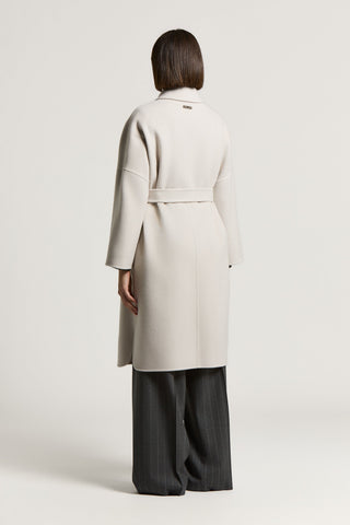 Double-breasted cashmere wool blend coat