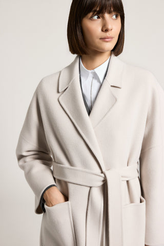 Double-breasted cashmere wool blend coat
