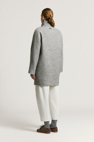 Wool and baby alpaca coat with sequins