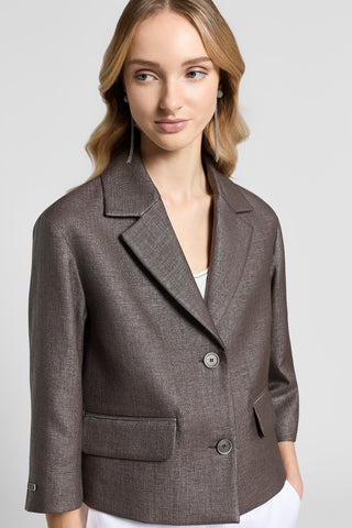 Raffia and cotton boxy jacket