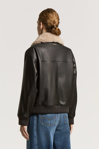 Genuine leather and sheepskin jacket