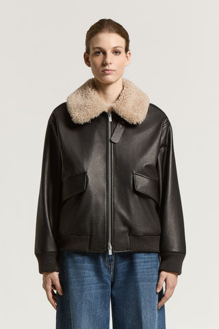 Genuine leather and sheepskin jacket