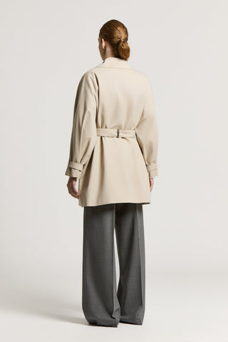 Double-breasted trench coat in cotton-blend twill