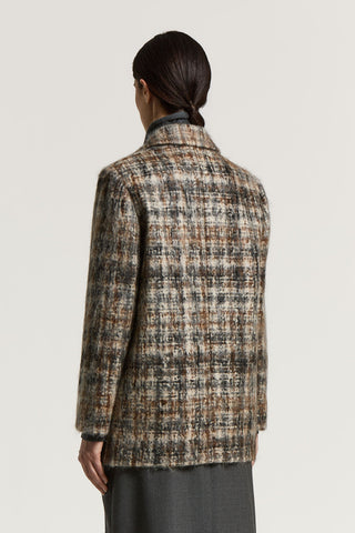 Double-breasted coat in mohair wool blend