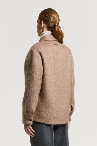 Carded mohair-blend overshirt