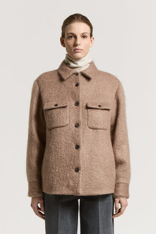 Carded mohair-blend overshirt