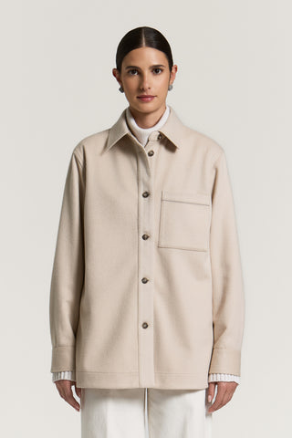 Wool-blend cloth overshirt