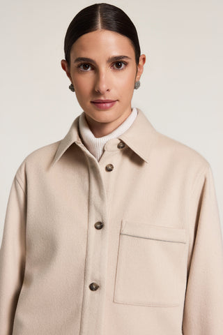 Wool-blend cloth overshirt