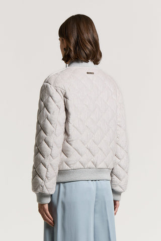 Quilted velvet bomber jacket