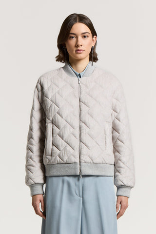 Quilted velvet bomber jacket