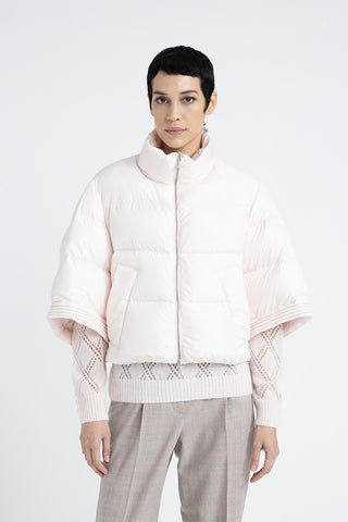 Three-quarter-sleeved drip-proof short down jacket