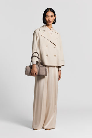 Cotton and nylon cape trench