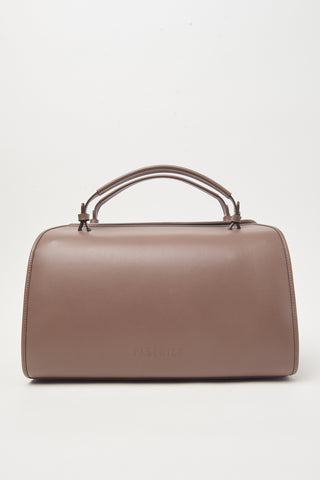 Genuine leather bowler bag