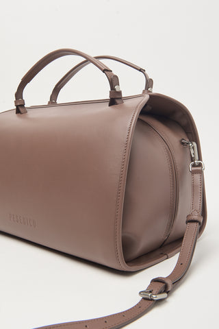 Genuine leather bowler bag