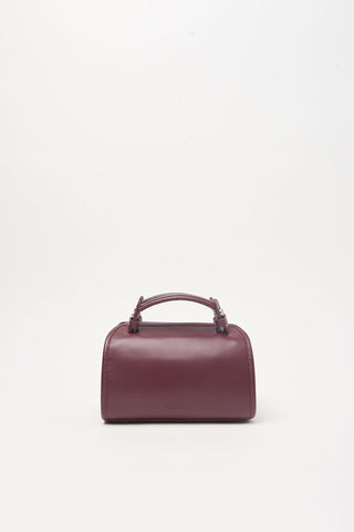 Genuine leather bowler bag