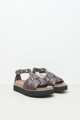 Genuine leather platform sandal