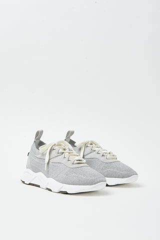 Knit sneakers with lurex