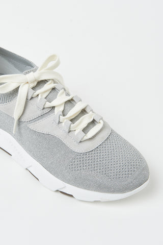 Knit sneakers with lurex