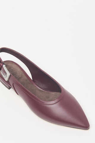 Genuine leather flat sling-backs