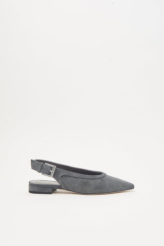 Genuine leather flat sling-backs