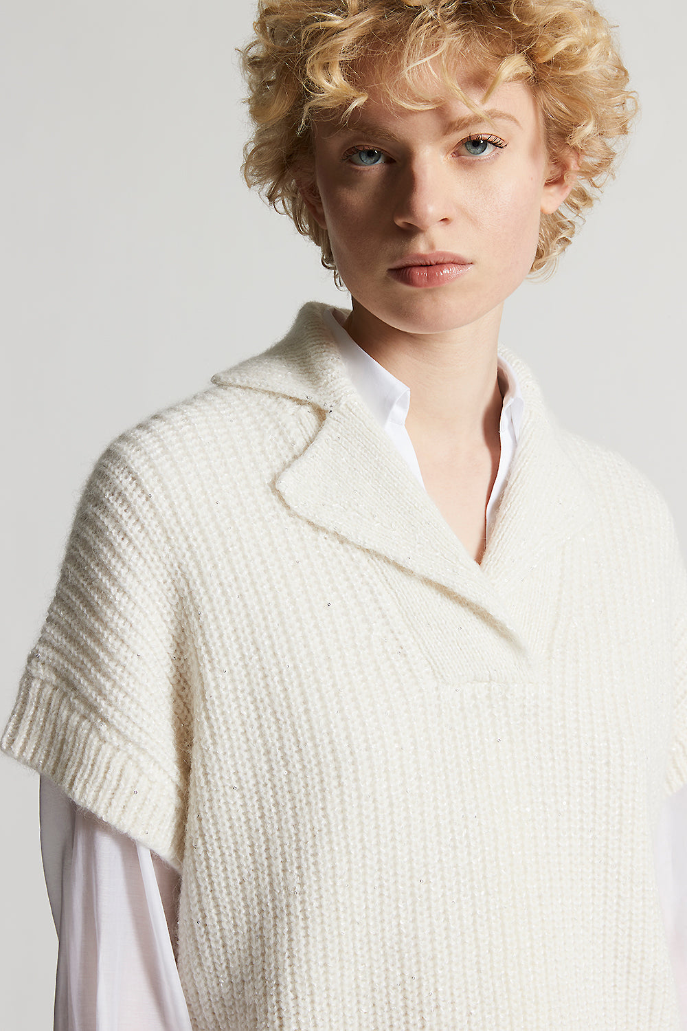 WOOL CASHMERE SILK KNIT VEST サイズ0 Cashmere, silk, alpaca and wool-blend vest | Peserico US