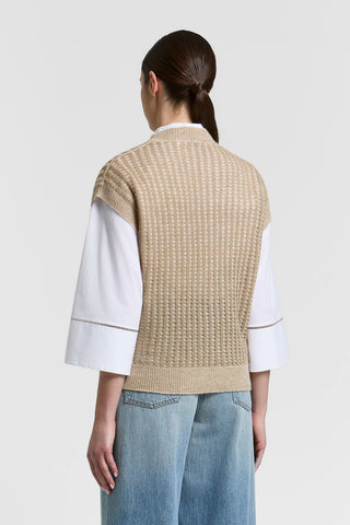 Alpaca wool and lurex-blend vest