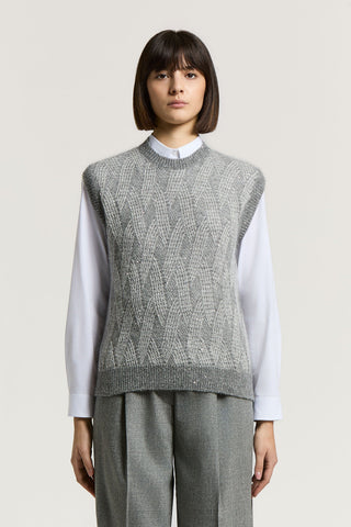 Wool, alpaca and mohair vest
