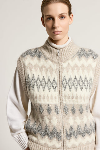 Wool, cashmere and mohair vest
