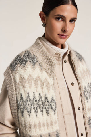 Wool, cashmere and mohair vest