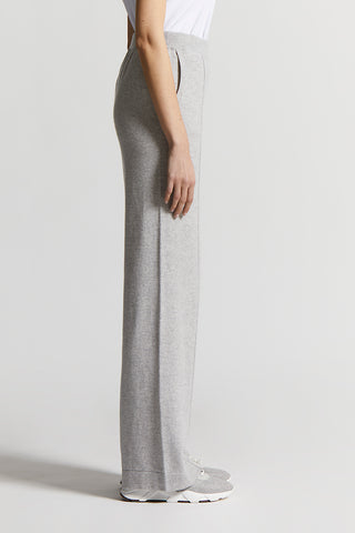 Wool, silk and cashmere carded yarn trousers