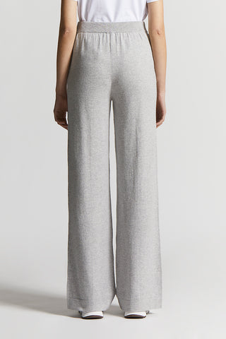 Wool, silk and cashmere carded yarn trousers