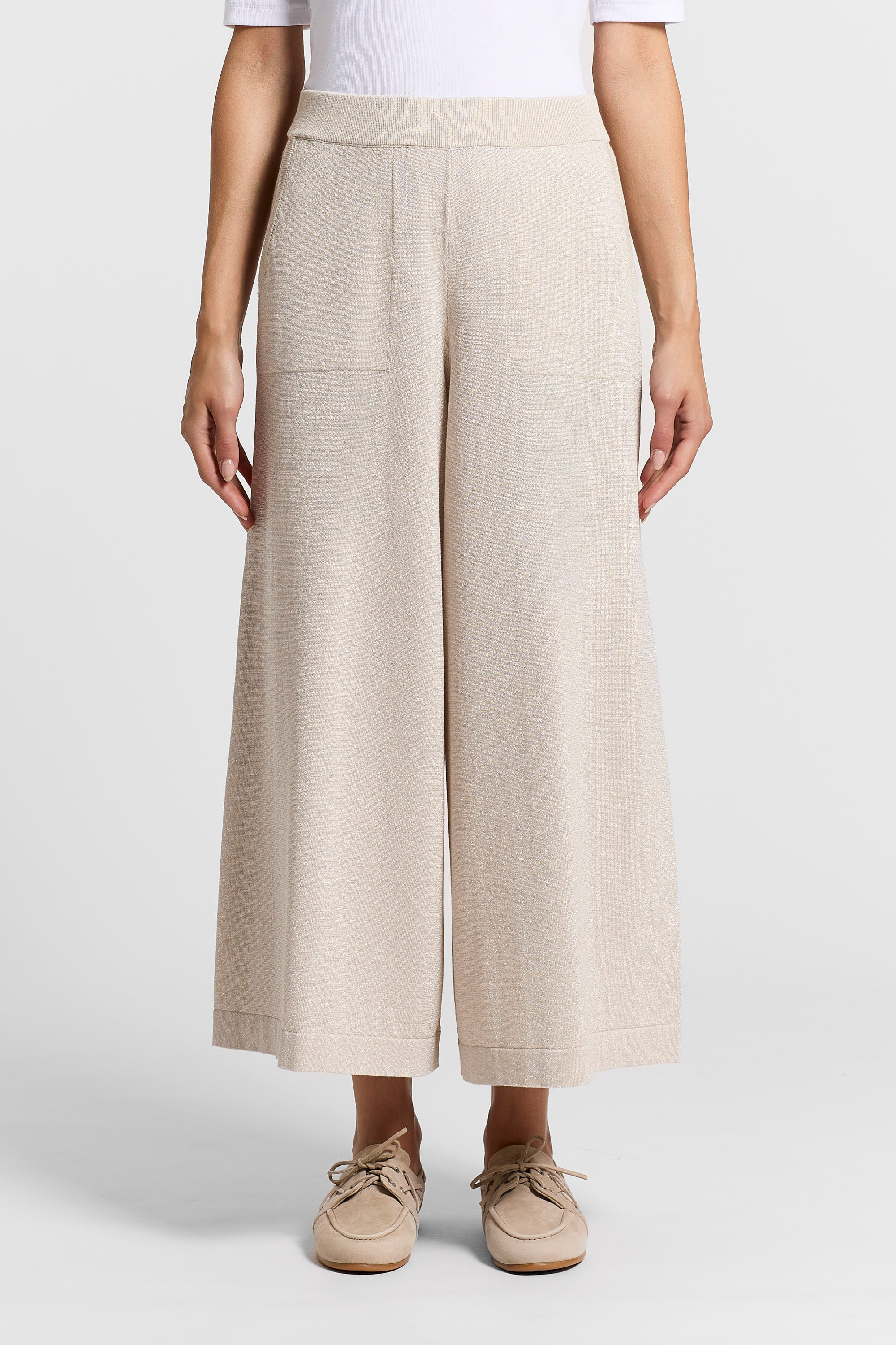 Lurex and pure cotton vanisé trousers | Peserico US