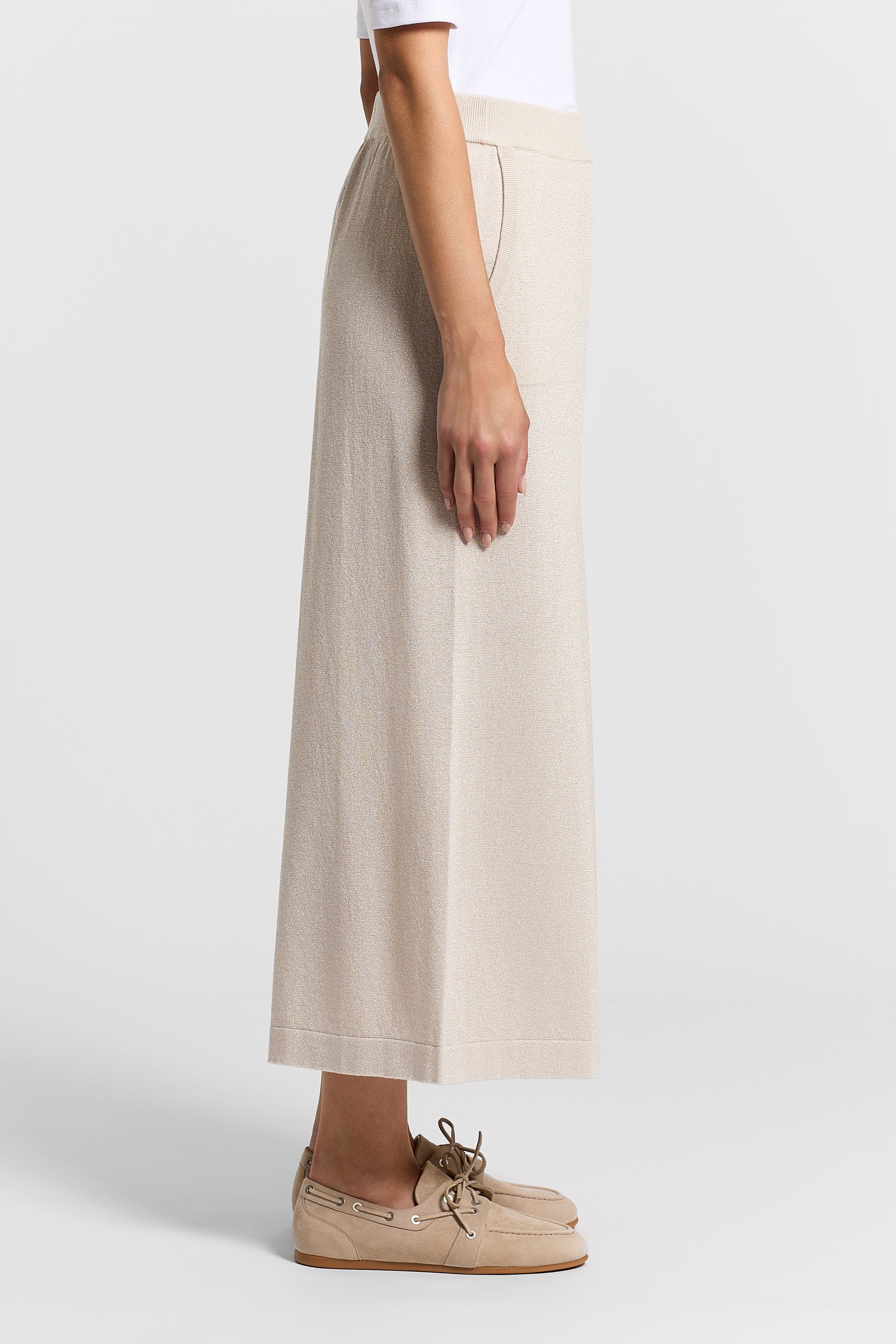 Lurex and pure cotton vanisé trousers | Peserico US