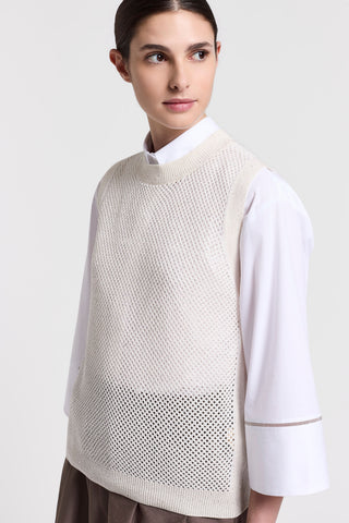 Sequinned cotton yarn top