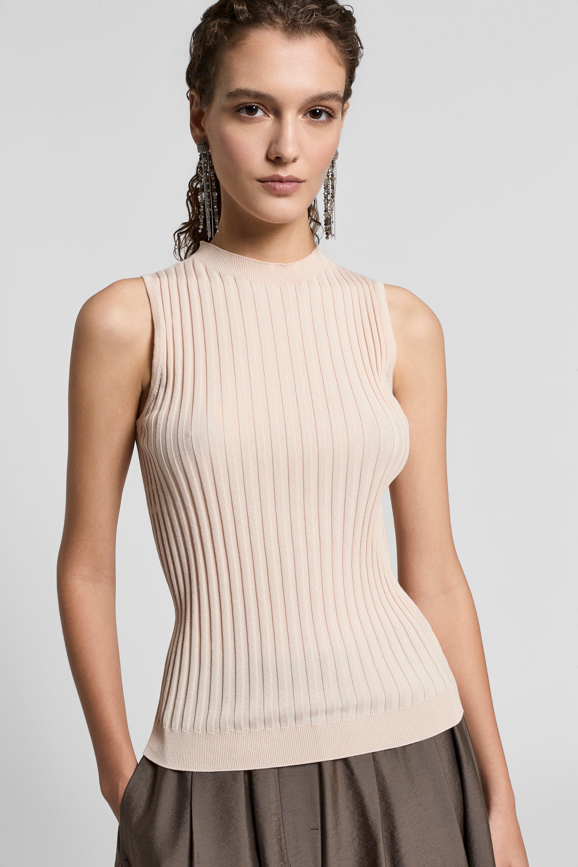ペセリコ PESERICO LK1216116 シャツ Silk crepe de chine T-shirt | Peserico US