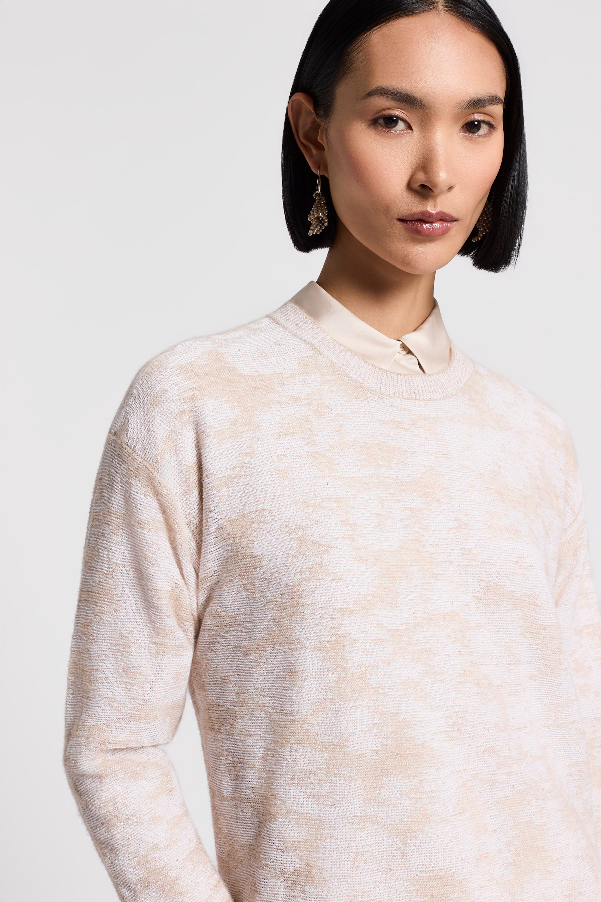 Sequinned cotton/alpaca sweater | Peserico US