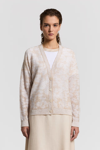 Sequinned cotton/alpaca cardigan