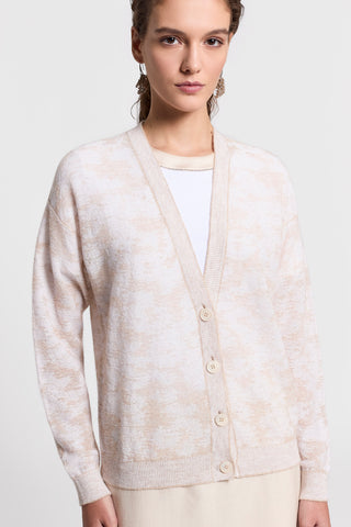 Sequinned cotton/alpaca cardigan