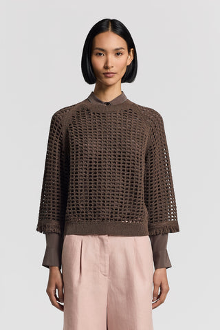 Sequinned cotton cordonet sweater