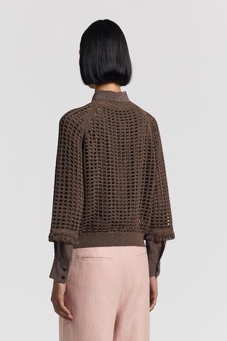 Sequinned cotton cordonet sweater