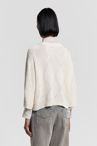 Sequinned cotton/linen-yarn sweater