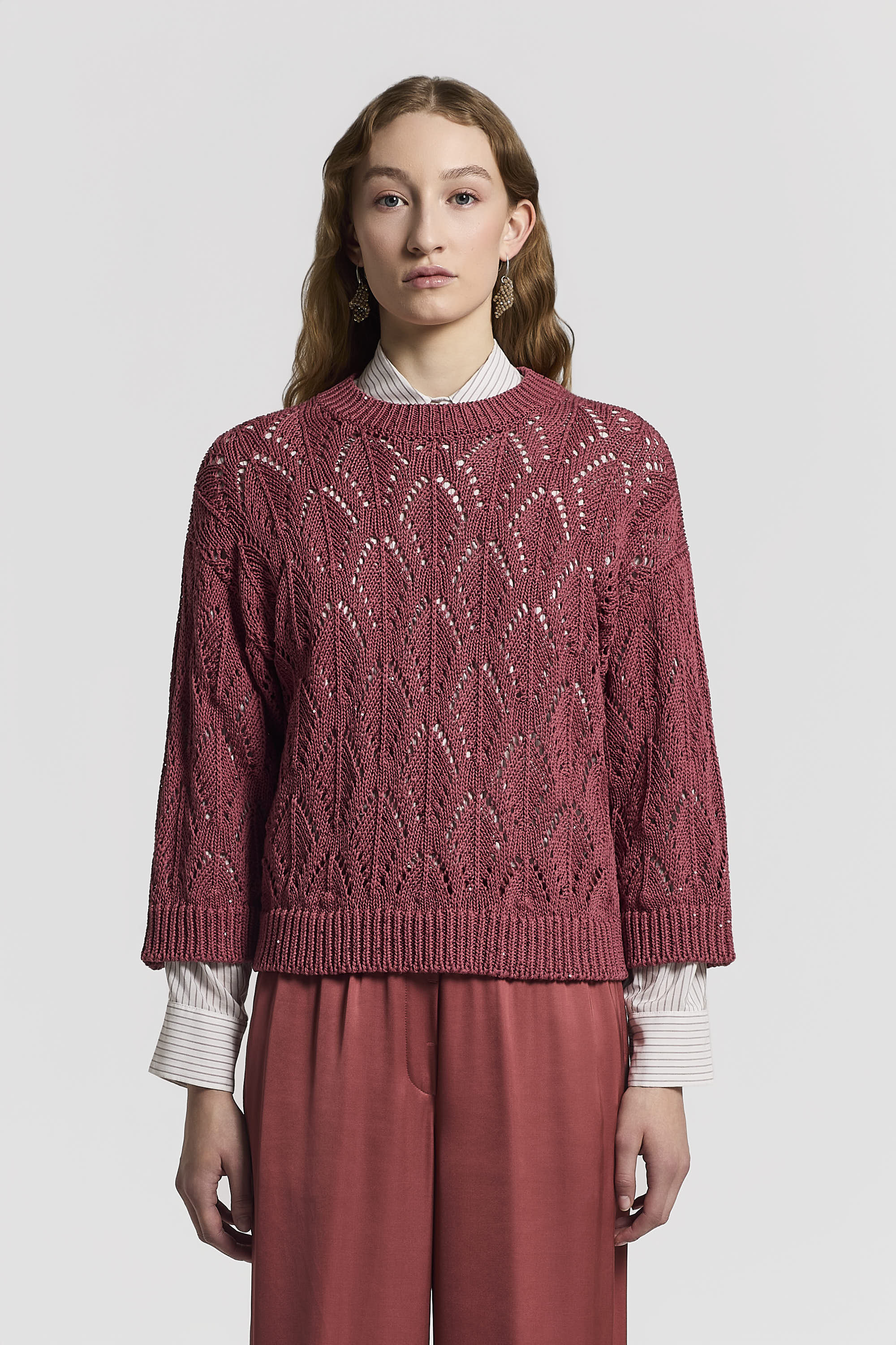 Sequinned cotton cordonet sweater | Peserico US